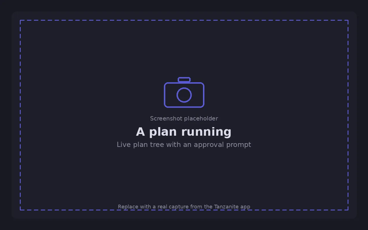 A plan running with an approval prompt