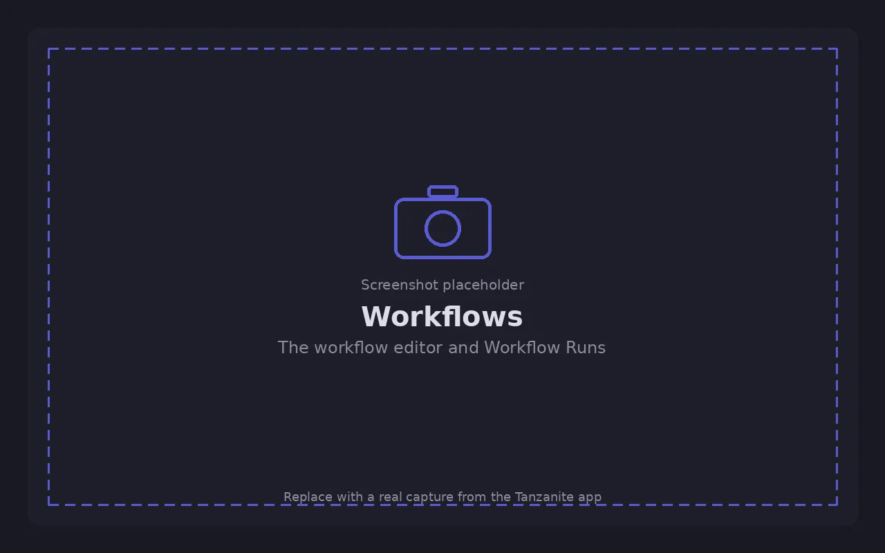 The workflow editor and runs